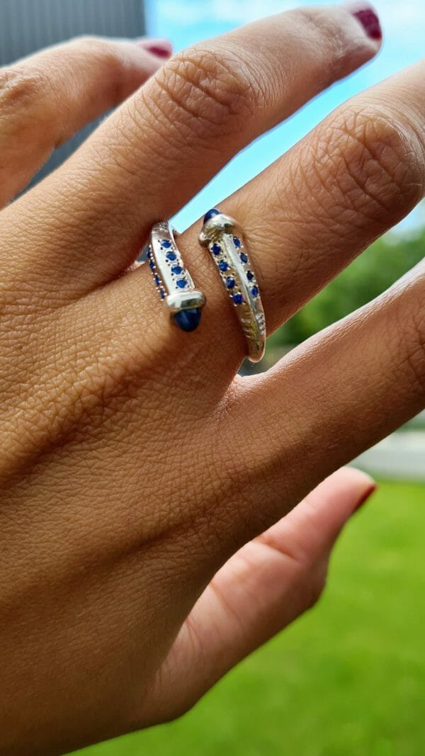 Bague vangovango sertie de pierre précieuse 100% Argent – Image 7