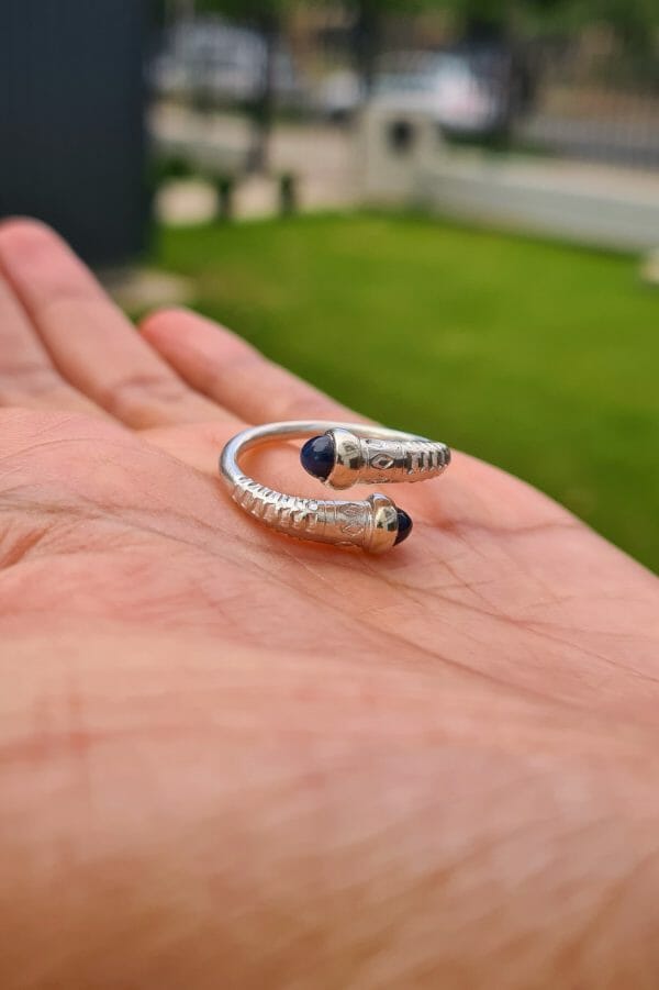 Bague Saccalava100% Argent avec pierre précieuse Saphir/ Grenat – Image 8