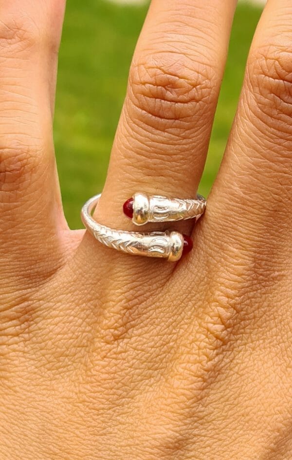 Bague Saccalava100% Argent avec pierre précieuse Saphir/ Grenat