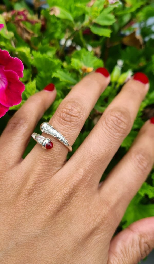 Bague Saccalava100% Argent avec pierre précieuse Saphir/ Grenat – Image 5