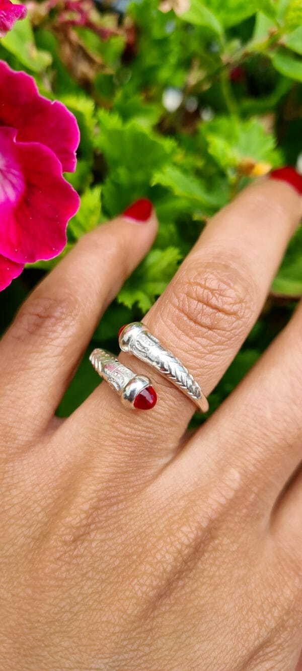 Bague Saccalava100% Argent avec pierre précieuse Saphir/ Grenat – Image 6