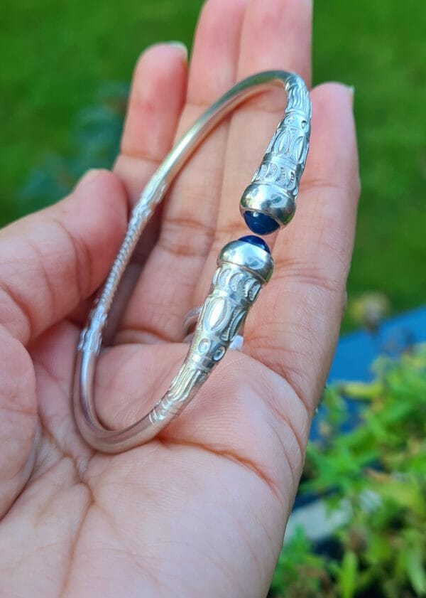 Bracelet vangovango saccalava à cabochon saphir bleu mixte 100% Artisanal – Image 5