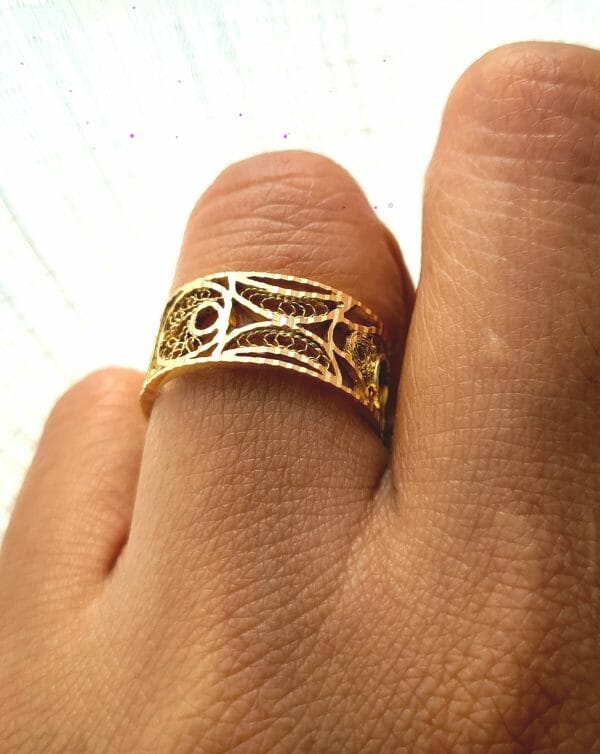 Bague Aloalo filigrane en Or 18K 100% Artisanal – Image 3