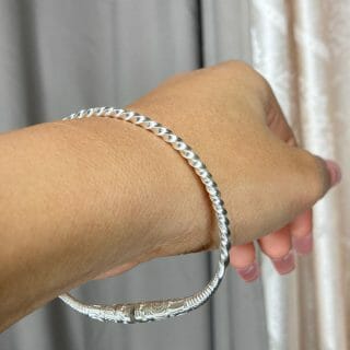 Bracelet vangovango saccalava torsade à cabochon saphir 100% Argent Artisanal - Bracelet saccalava