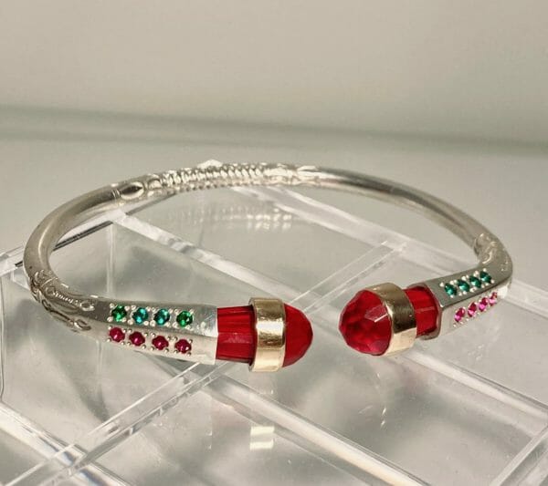 Bracelet vangovango trapèze tsara joro en Argent 925 et Or 18K Artisanal mixte – Image 4