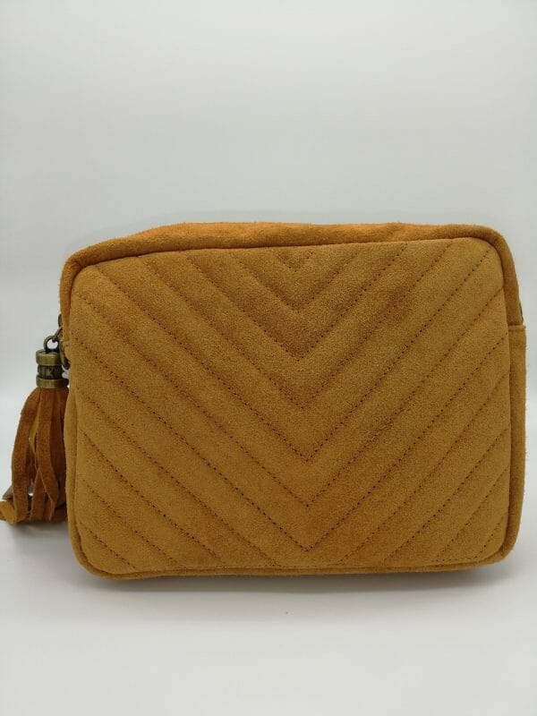 Sac bandoulière à motif chevron (100% Cuir Italien) – Image 3