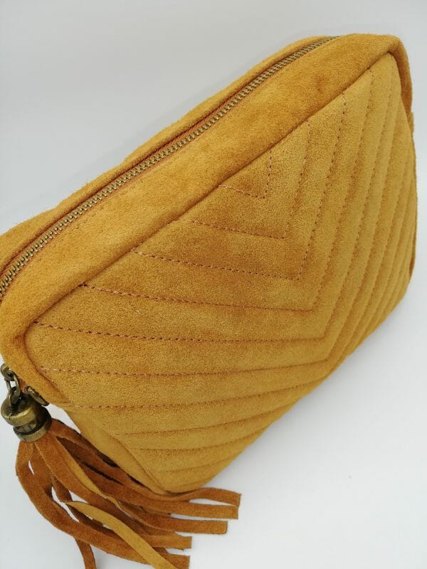Sac bandoulière à motif chevron (100% Cuir Italien) – Image 5