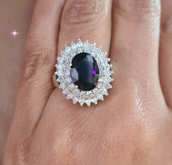 Bague royale Améthyste en Argent 925 100% Artisanal 10G – Image 3