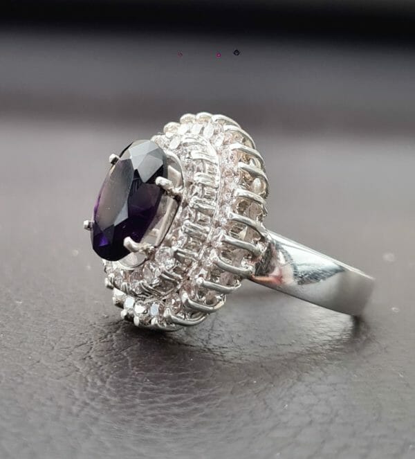 Bague royale Améthyste en Argent 925 100% Artisanal 10G – Image 2