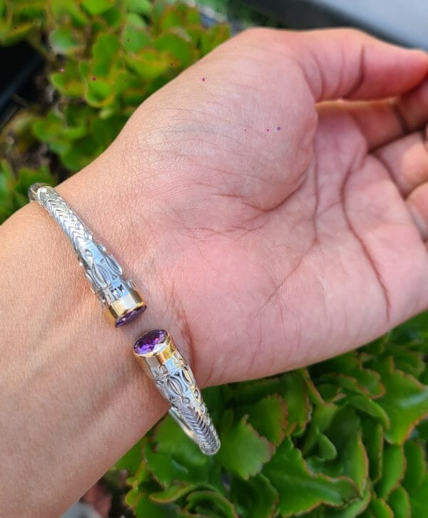 Bracelet vangovango mahavita Argent 925 /Or 18K 100% artisanal Mixte 39G