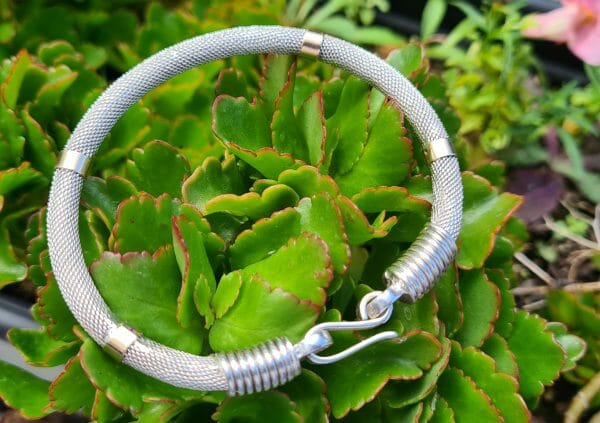 Bracelet câble taribola en Argent avec 4 Barres d'Or 18K 100% Artisanal ( mixte) 40G – Image 2