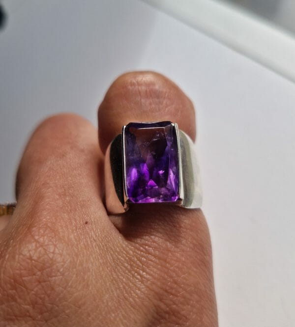 Bague en argent 925 et améthyste mixte 10G – Image 4