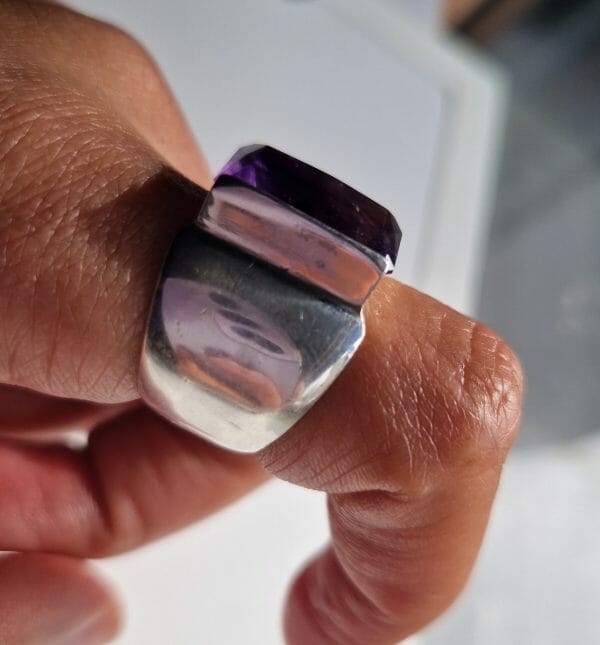 Bague en argent 925 et améthyste mixte 10G – Image 2