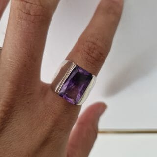 Bague en argent 925 et améthyste mixte 10G