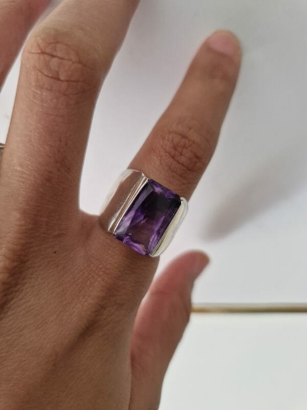 Bague en argent 925 et améthyste mixte 10G
