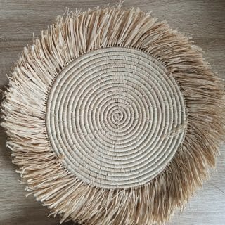 6 sets de napperon d'assiette en raphia 100% naturel