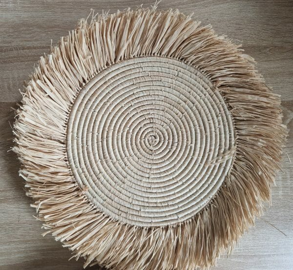 6 sets de napperon d'assiette en raphia 100% naturel