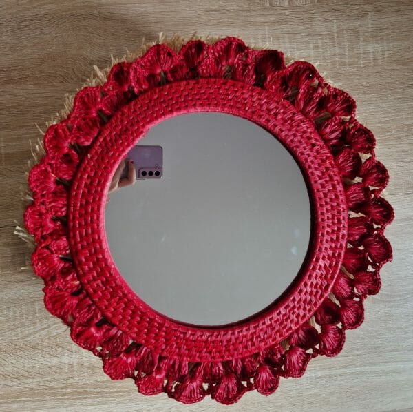 Miroir en raphia style tendance 100% naturel