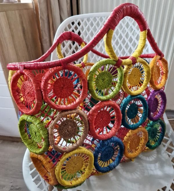 pannier en raphia vintage