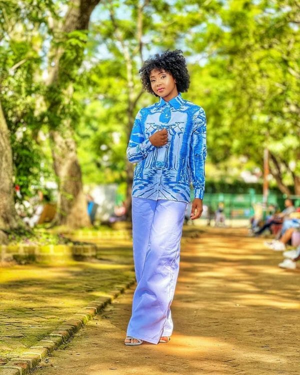 ensemble pantalon et chemise en coton bio de madagascar