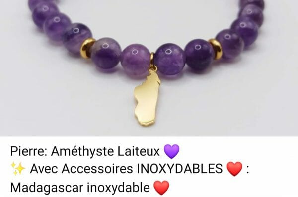 bracelet améthyste artisanal