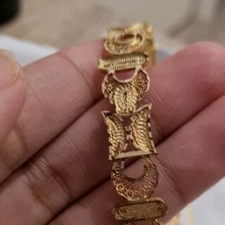 bijou en filigrane en or 18K 20G