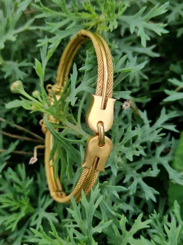 Bracelet câble 15g double guitare en Or 18k artisanal – Image 5