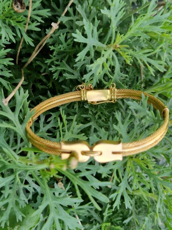 Bracelet câble 15g double guitare en Or 18k artisanal – Image 2
