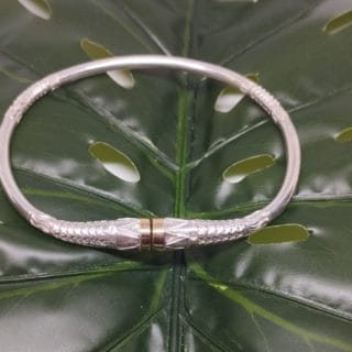 Bracelet jonc Assilyiahjewel Vangovango argent massif et or 20cm homme Ref11