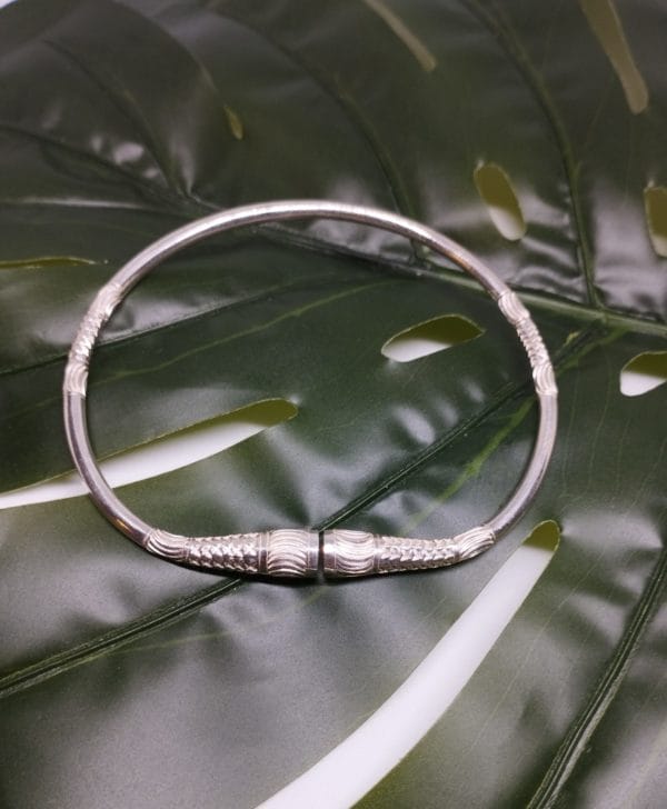 Bracelet jonc 17,5cm Vangovango femme argent massif de Madagascar Ref1 Assilyiahjewel – Image 4