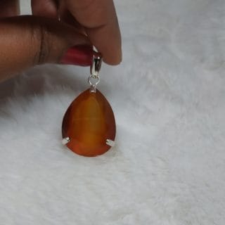 Pendentif pour sautoir avec pierre citrine ovale assilyahjewel