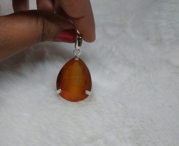 Pendentif pour sautoir avec pierre citrine ovale assilyahjewel