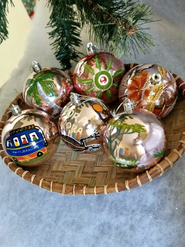 6 Boules de Noël/ décoration de Noël/collection NOËL ARTISANAL/ Madagascar – Image 2