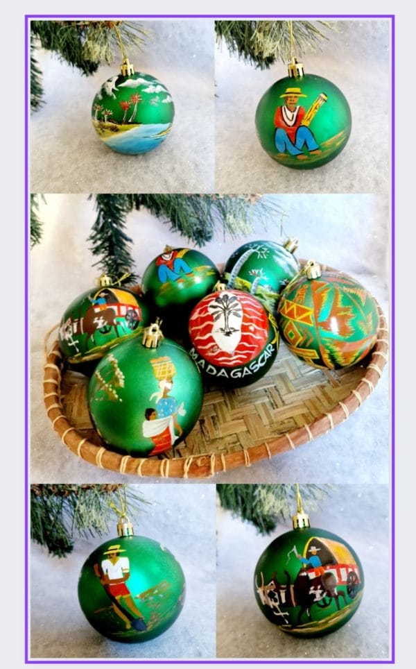 6 Boules de Noël/ décoration de Noël/collection NOËL ARTISANAL/ Madagascar – Image 13