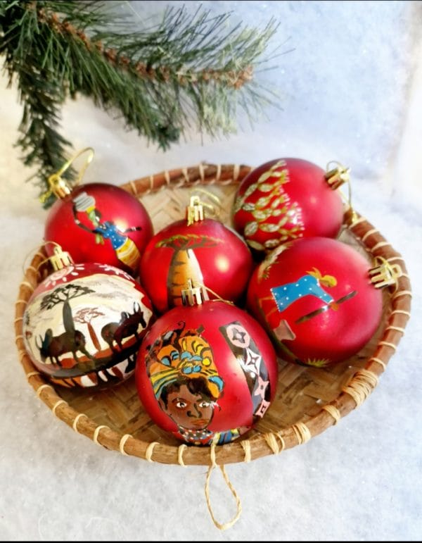 6 Boules de Noël/ décoration de Noël/collection NOËL ARTISANAL/ Madagascar – Image 2