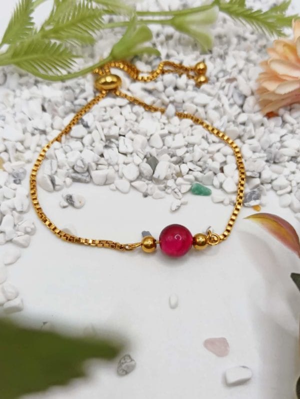Parure œil de tigre rose 💕: collier, bracelet et boucles d'oreilles/ pierre naturelle/ Madagascar – Image 2