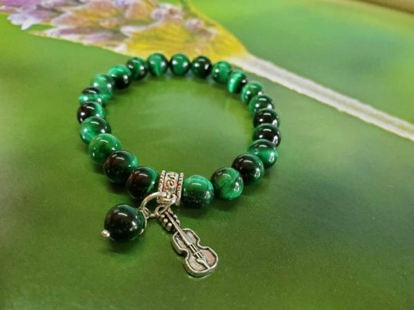 Bracelet œil de tigre vert💚/en pierre naturelle/ Madagascar