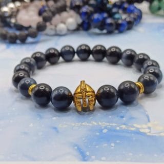 Bracelet "Gladiateur" en Œil de Faucon/ pierre naturelle de Madagascar