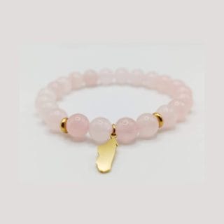 Bracelet " Madagascar": Quartz Rose en pierre naturelle de Madagascar