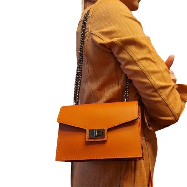 Sac à Main en Cuir Orange