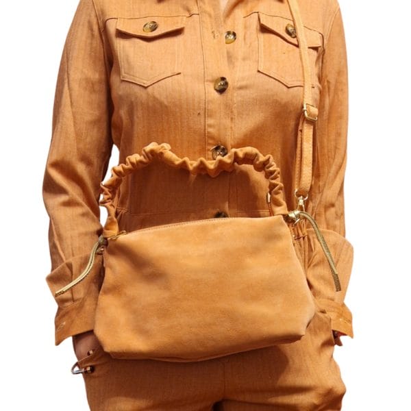 Sac bandoulière en daim - Saumon