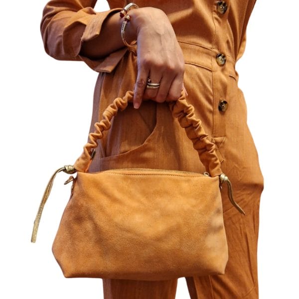 Sac bandoulière en daim - Saumon