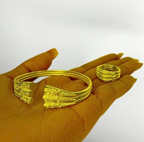 Ensemble vangovango telo bracelet et bague en or 18k
