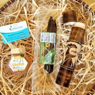 Pack-coffret KADÔ découverte PM- 250gr miel Litchi et 5 gousses de vanille de Madagascar