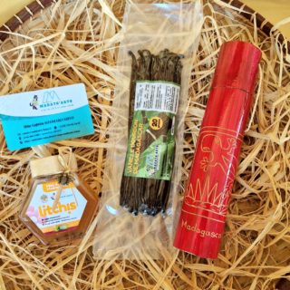Pack-coffret KADÔ découverte GM- 250gr miel Litchi et 20 gousses de vanille de Madagascar