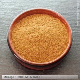 5 PARFUMS ASIATIQUE 270g L ... mélange d'épices, herbes aromatiques, condiments, piments