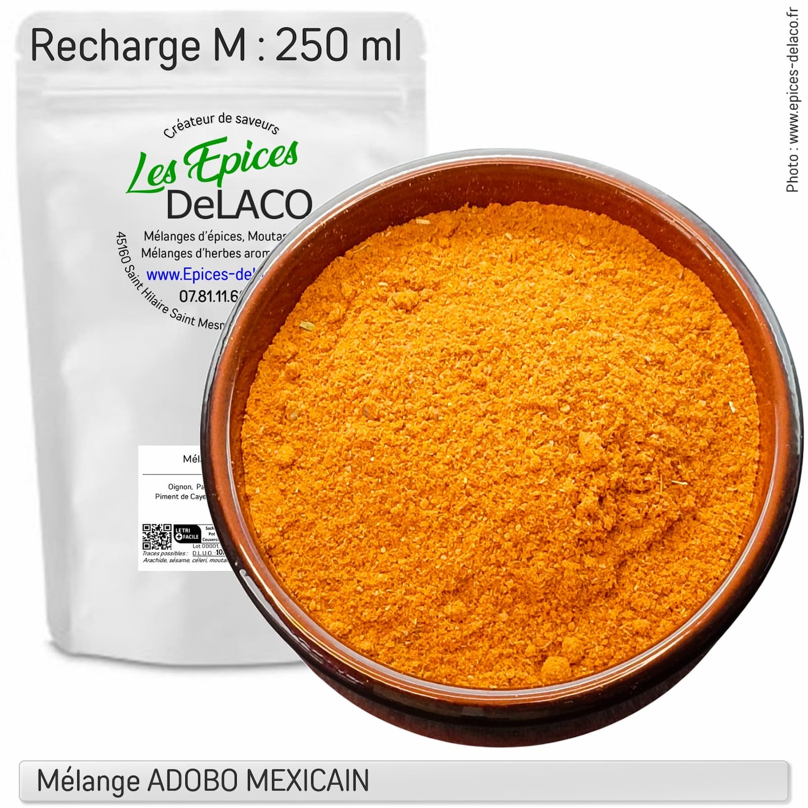 ADOBO MEXICAIN 100g M ... mélange d'épices, herbes aromatiques, condiments, piments – Image 3