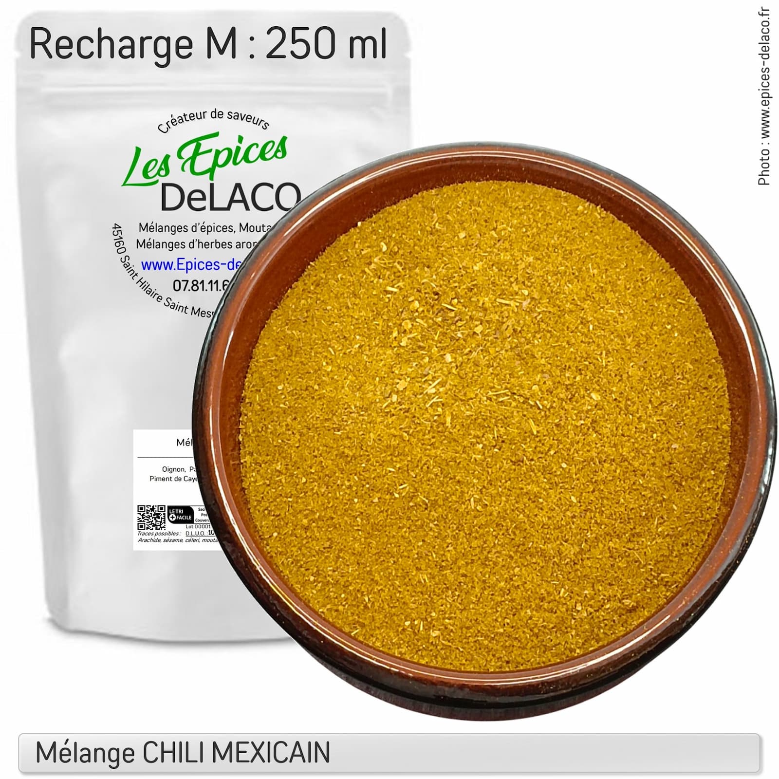 CHILI MEXICAIN 120g M ... mélange d'épices, herbes aromatiques, condiments, piments – Image 3