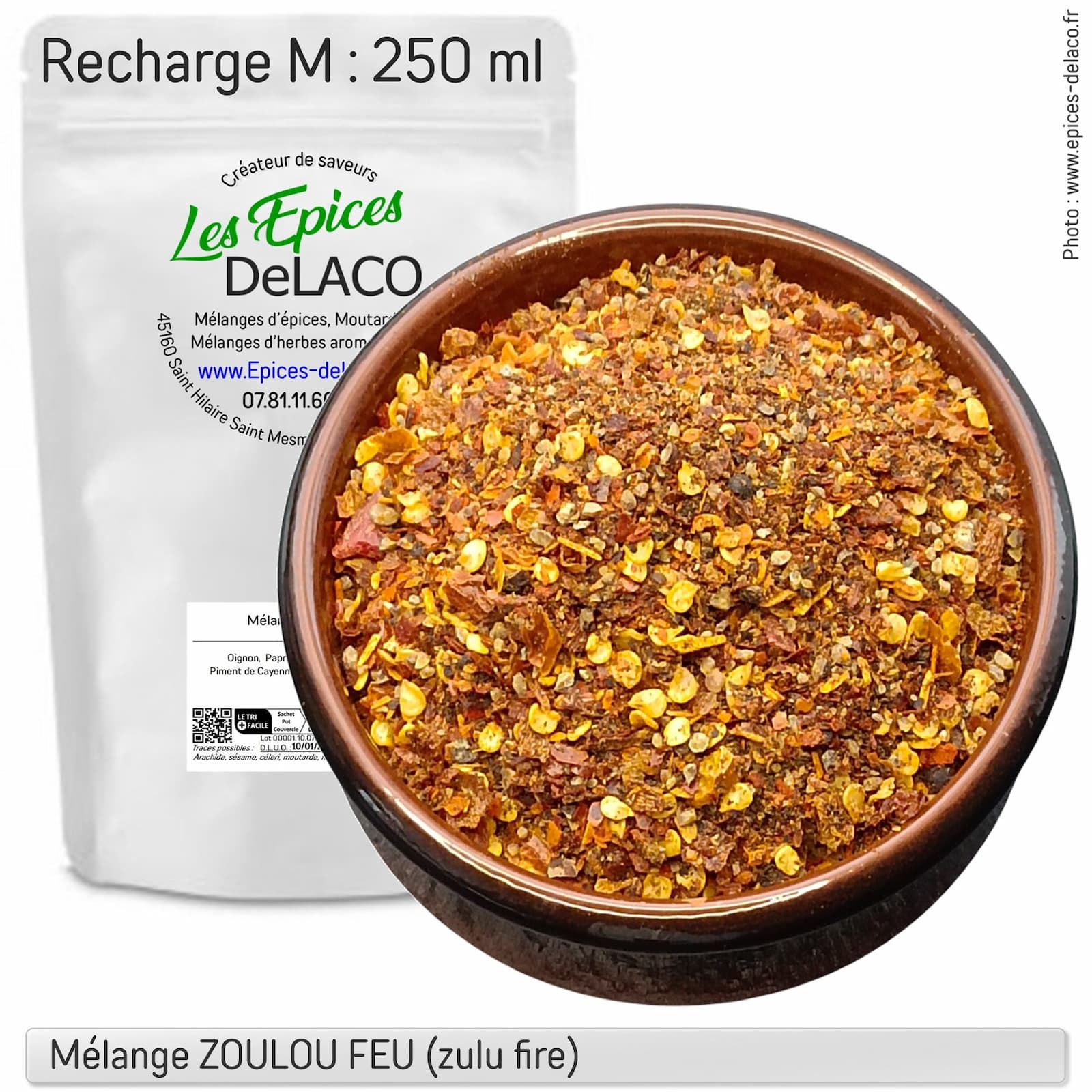 ZOULOU FEU (zulu fire) 110g M ... mélange d'épices, herbes aromatiques, condiments, piments – Image 3