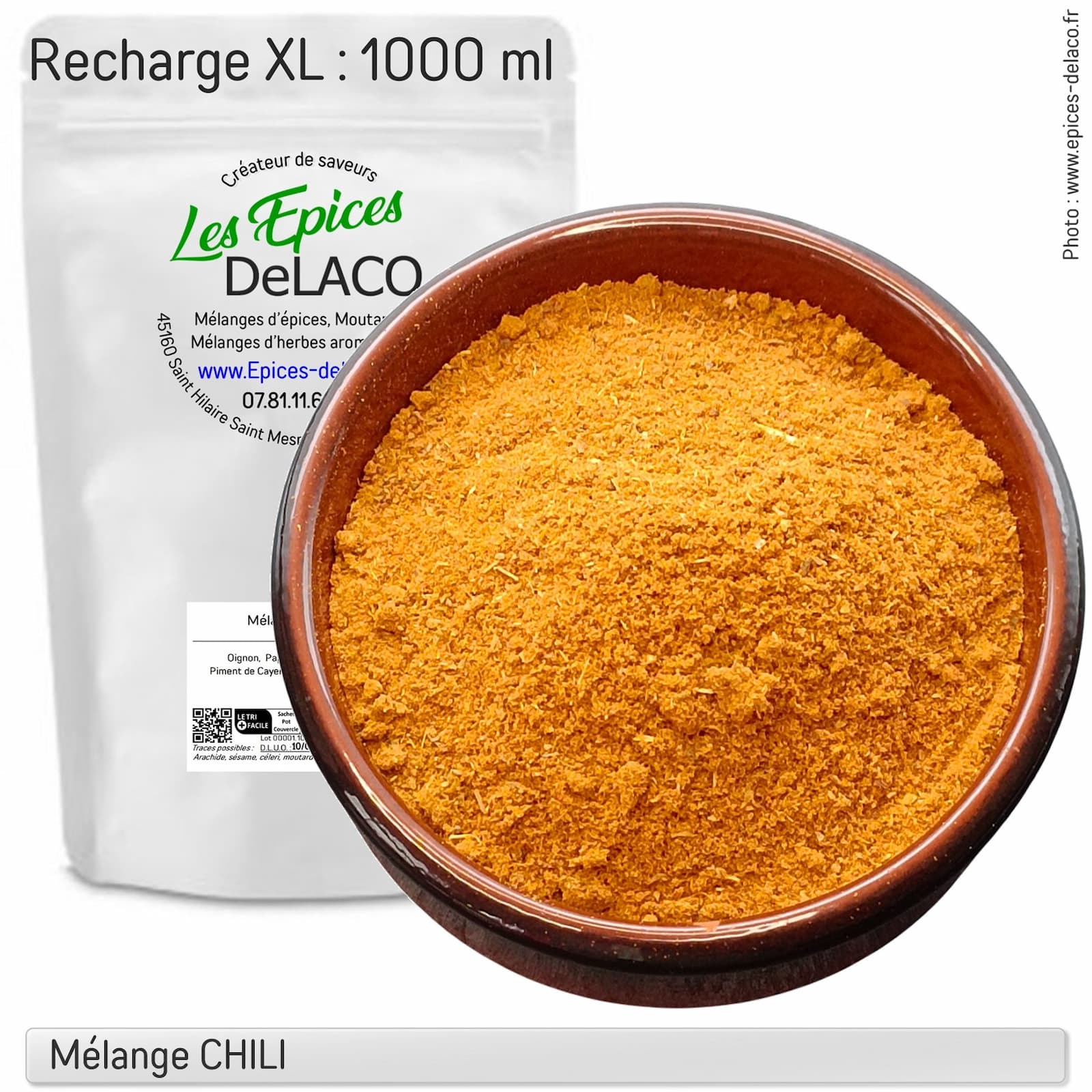 CHILI 440g XL ... mélange d'épices, herbes aromatiques, condiments, piments – Image 3